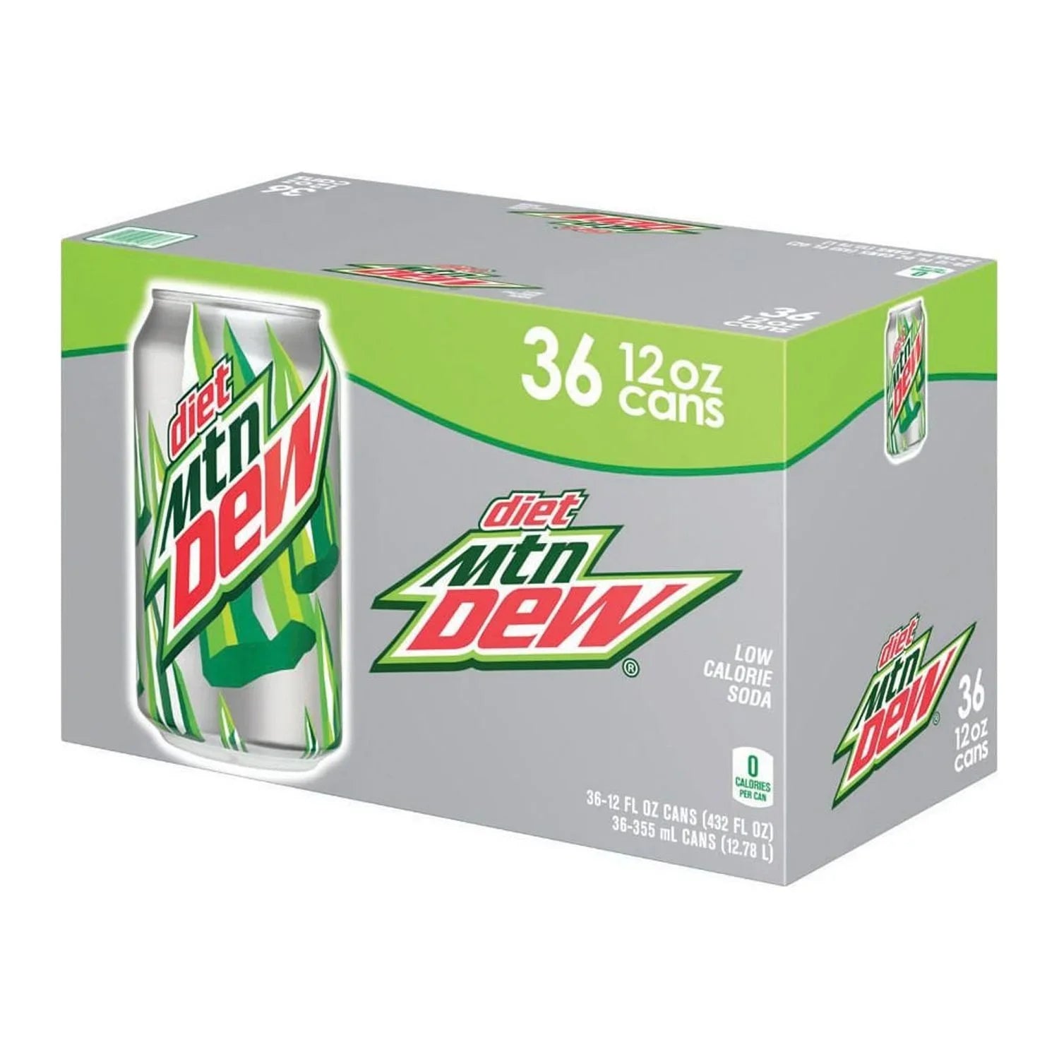 Diet Mountain Dew, 12 Fluid Ounce (Pack Of 36)