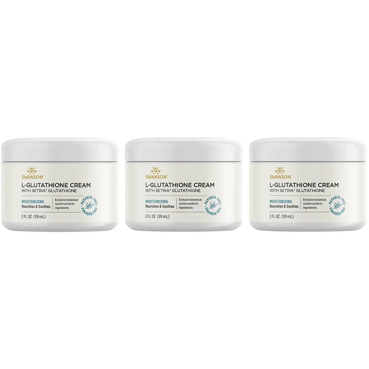Swanson -Glutathione Cream with Setria Glutathione 2 fl oz Cream 3 Pack