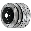 AutoShack Front and Rear Drilled Slotted Brake Rotors Black Set of 4 Replacement for 2012 2013 2014 Chrysler 200 2008-2009 Dodge Caliber 2012-2014 Avenger 2.4L 3.6L