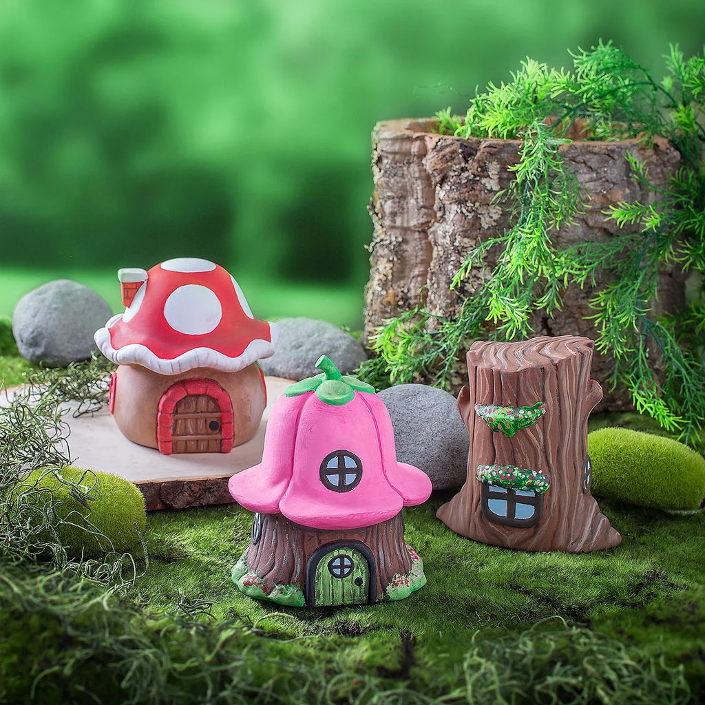 Fun Express  Ceramic Fairy Houses - 6 Pc