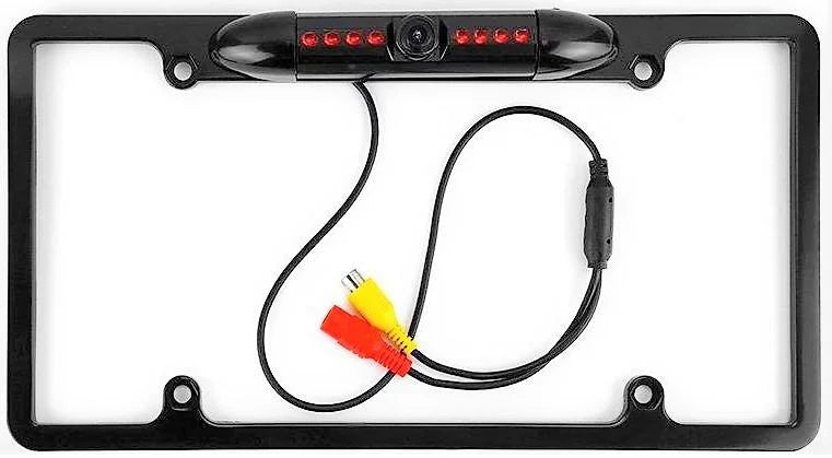Car License Plate Frame Backup Rear View Camera Night Vision Parking 8IR Black