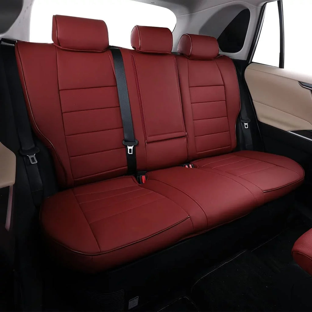 Custom Fit Taos Car Seat Covers for Volkswagen Taos   2022 2023 -Full Set Leather Auto Seat Covers(Burgundy)