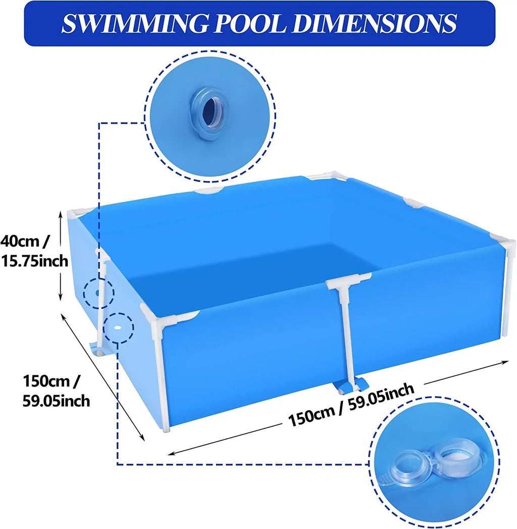 59x59 Metal Frame Pool Summer -  Swimming Pool for Summer Water Play, Outdoor Indoor Pool Ball/Sand Pit for Backyard Party