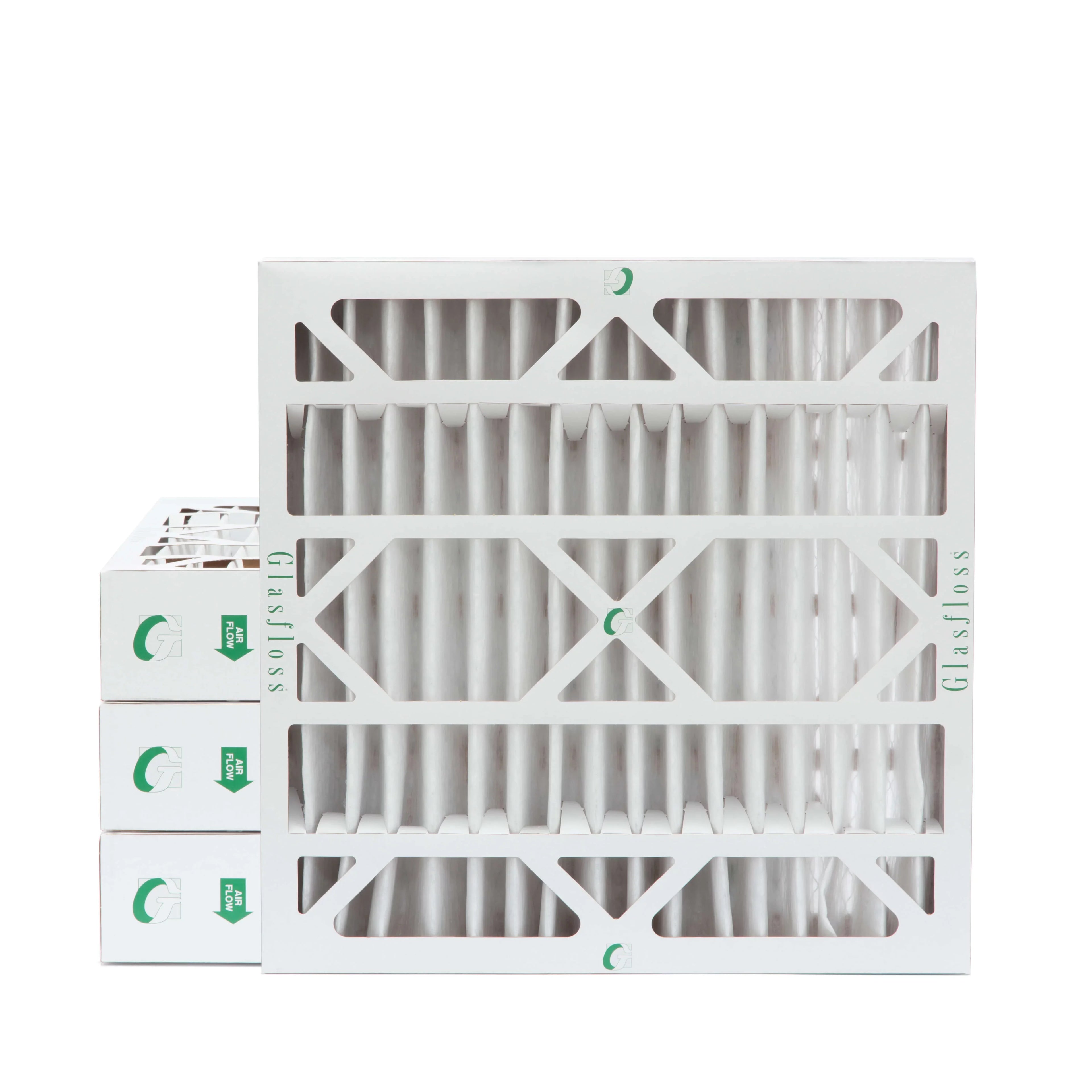 24x24x4  13 Pleated  Furnace Air Filters by Glasfloss Industries. 4 Pack