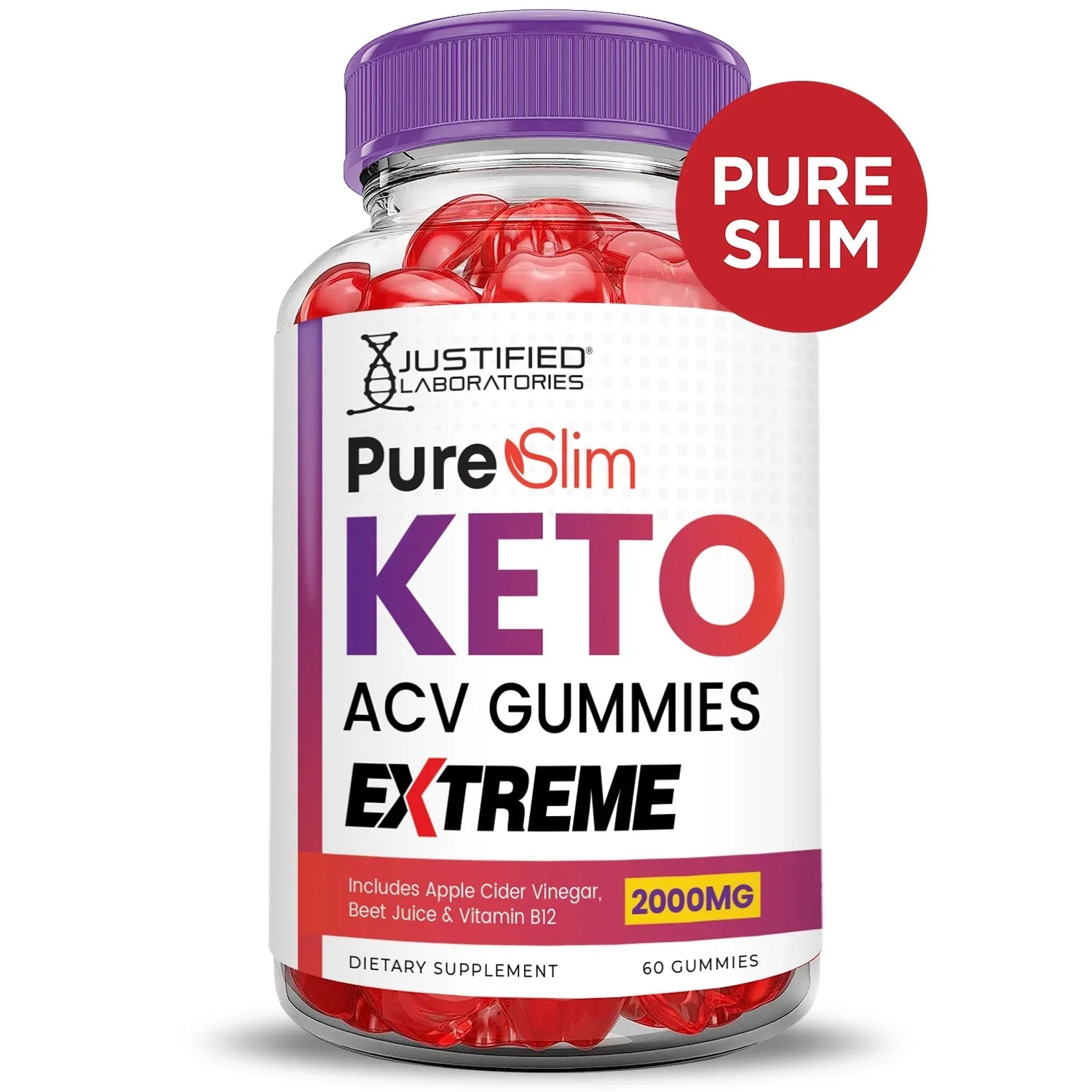 (2 Pack) Pure Slim Keto Extreme  Gummies 2000mg Dietary Supplement 120 Gummys