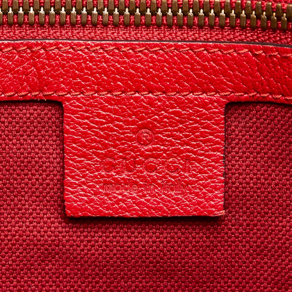 Pre-Owned Authenticated Gucci Sylvie Baiadera Tote Canvas Fabric Red Tote Bag Women (Good)