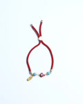 By Fabrizio Design Red Capri Adjustable Bracelet in Turquoise with Cross Charm and Murano Eye for Adult Females