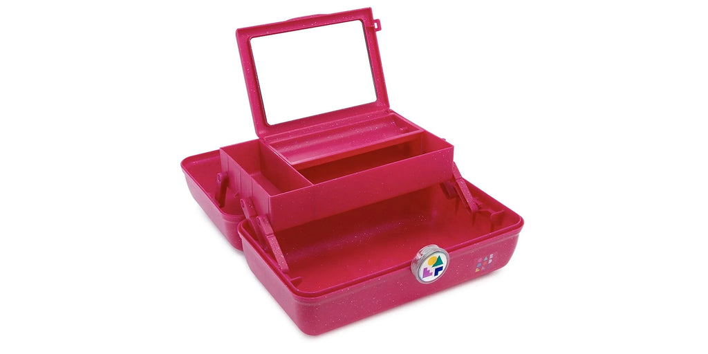 Caboodles On-The-Go Girl Makeup Box, Deep Pink Sparkle