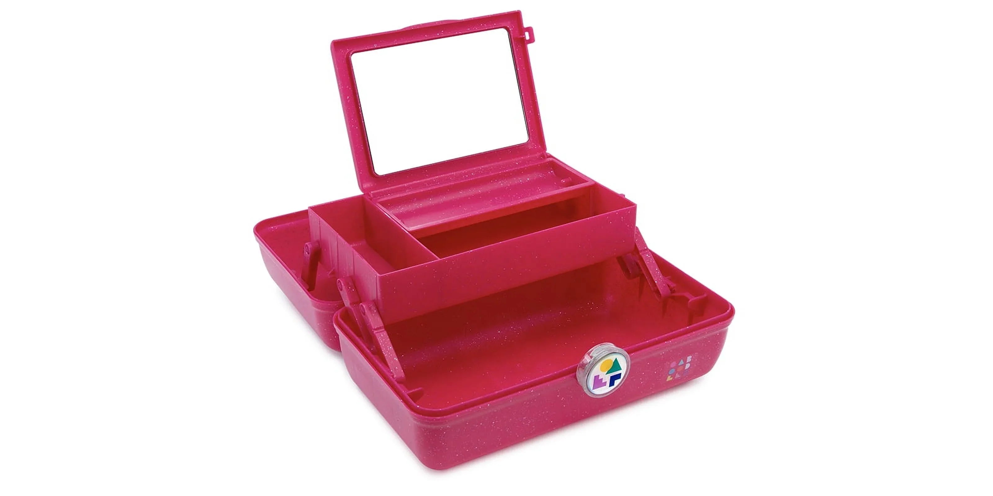 Caboodles On-The-Go Girl Makeup Box, Deep Pink Sparkle