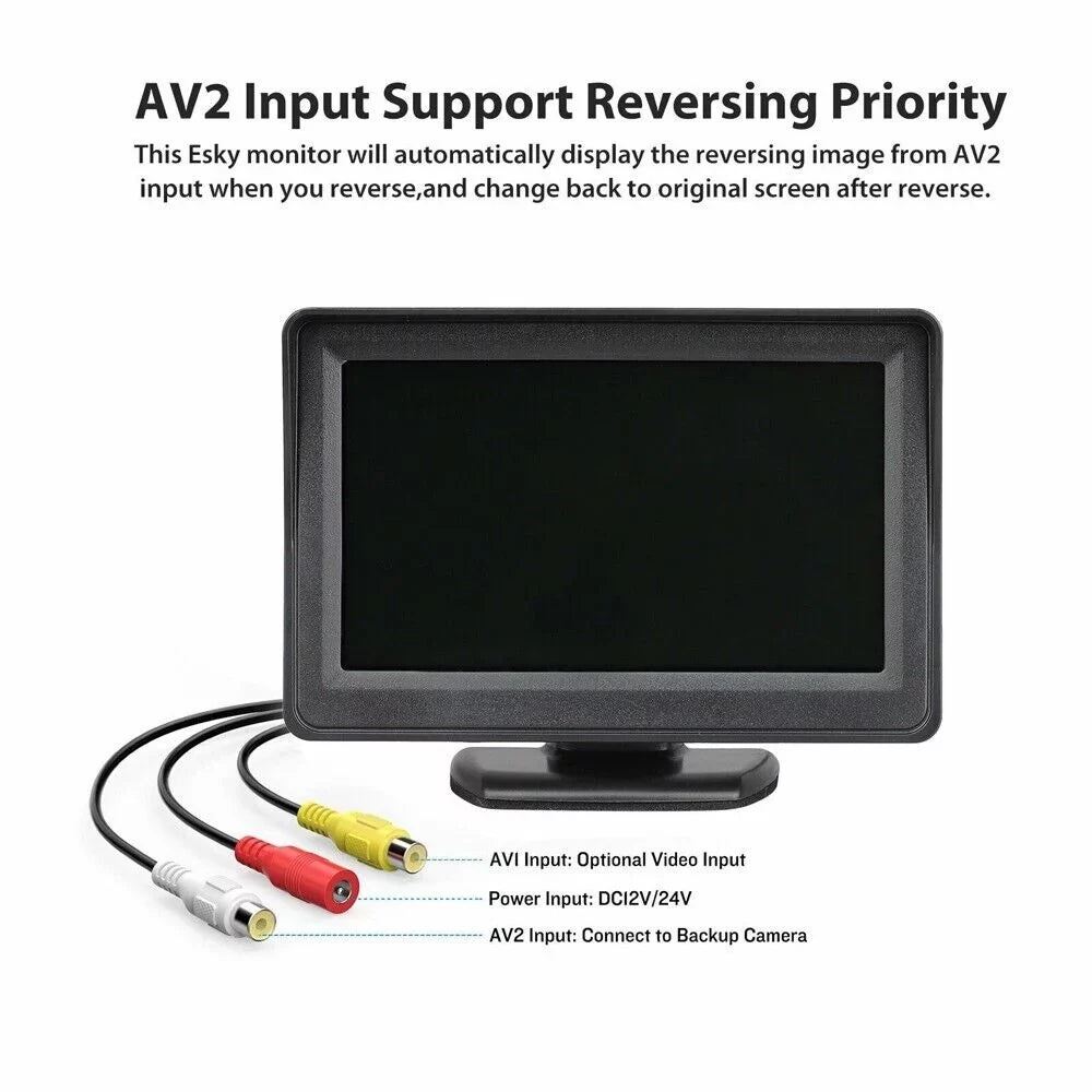 Wireless Car Backup Camera Rear View  Parking System Night Vision+ 4.3 Monitor