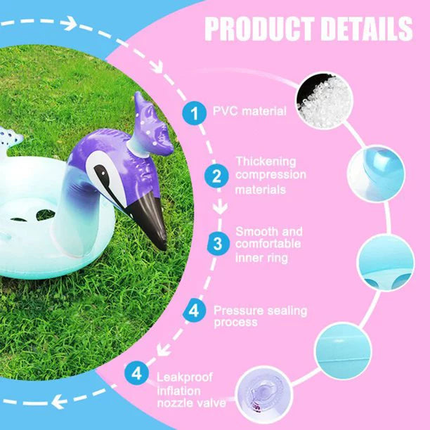 Ionale 48 Inches Inflatable Glitter Swimming Pool Toys Peacock Designed with Fast Valves Summer Fun Beach Party Lounge Raft Decorative Water Game for Kids