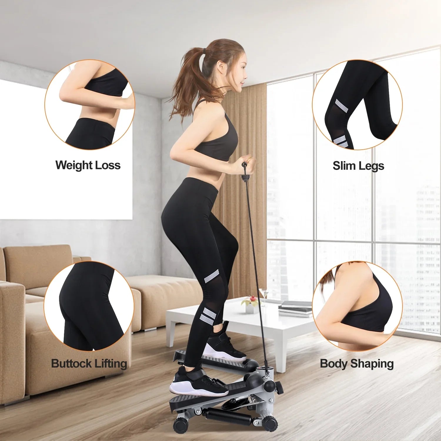 iMounTEK Mini Fitness Stepper with  Monitor, Stepper for Exercise Gray Stepper Max 330.7LBS