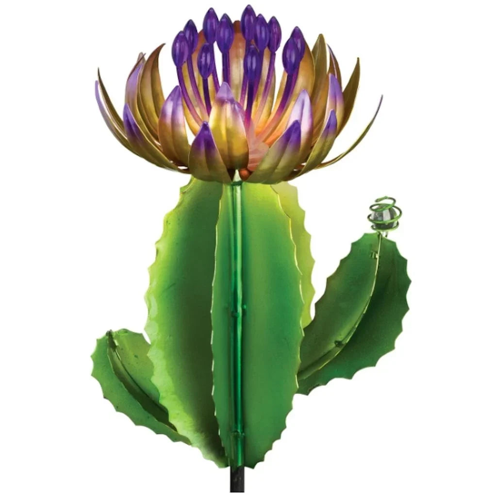 Regal Art  and  Gift 12498 - 35.5" Purple Barrel Cactus Garden Stake Solar  Light