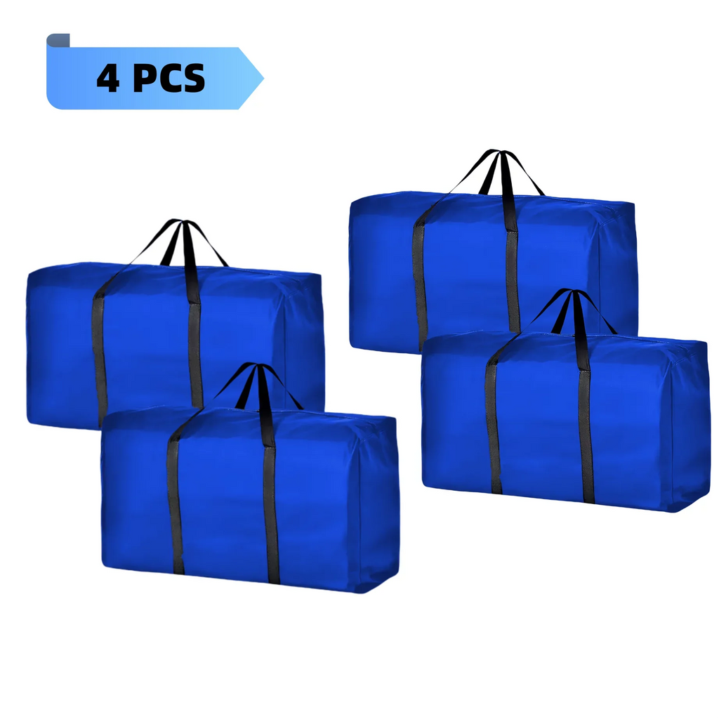 Sherry Extra Large Storage Bags Heavy Duty Moving Bags, Backpack Straps Strong Handles & Zippers，Alternative to Moving Boxes, Packing & Moving Supplies, Blue（4 Pack）
