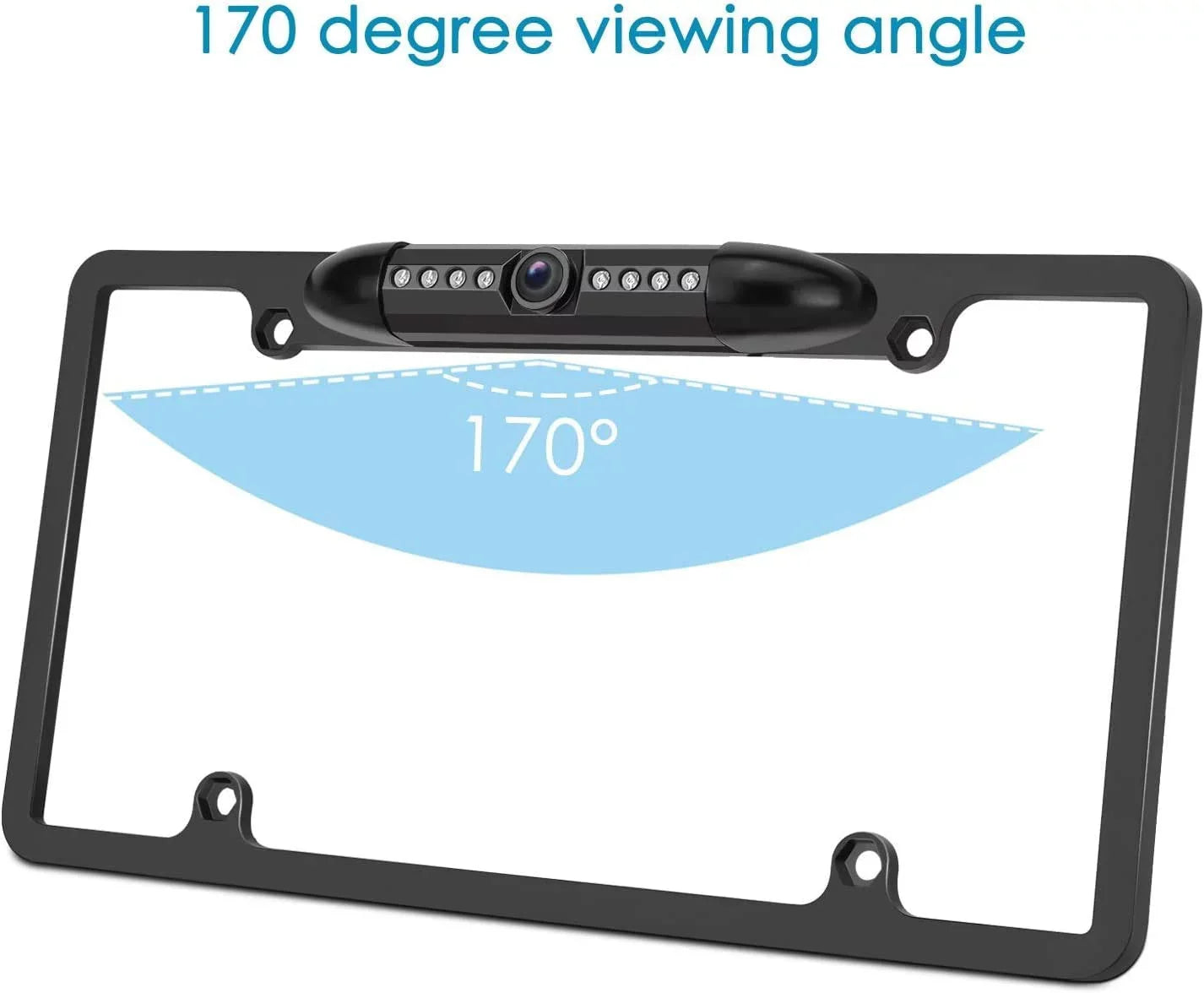Backup Camera Rearview License Plate Frame for   Black
