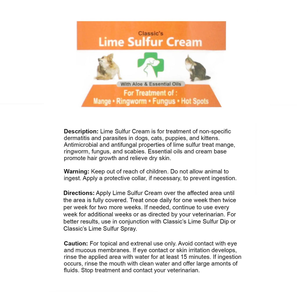 Healthy Paw Life Bundle - 2 Items: Classic's Lime Sulfur Cream (2 oz) and Classic's Lime Sulfur Shampoo (8 oz)