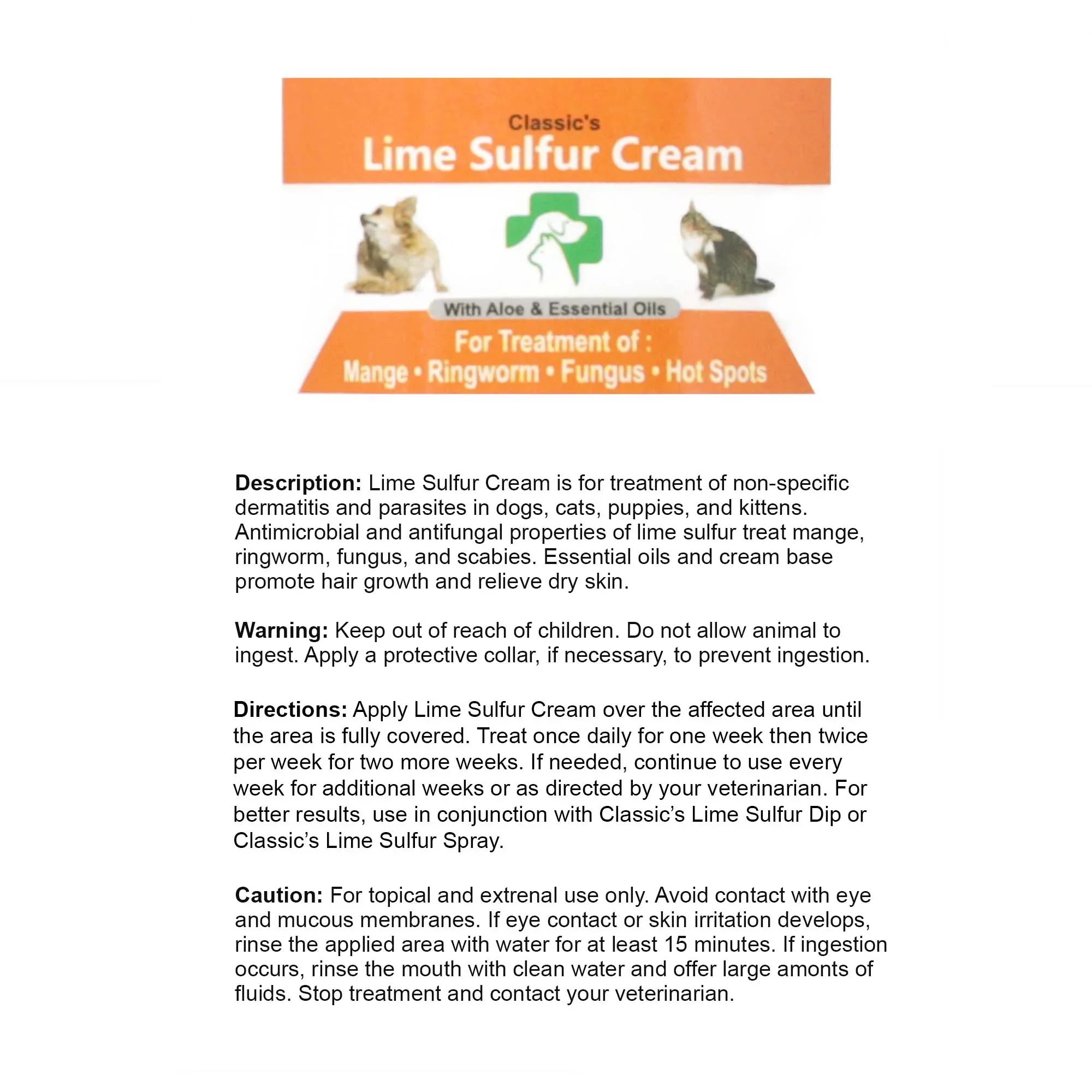 Healthy Paw Life Bundle - 2 Items: Classic's Lime Sulfur Cream (2 oz) and Classic's Lime Sulfur Shampoo (8 oz)