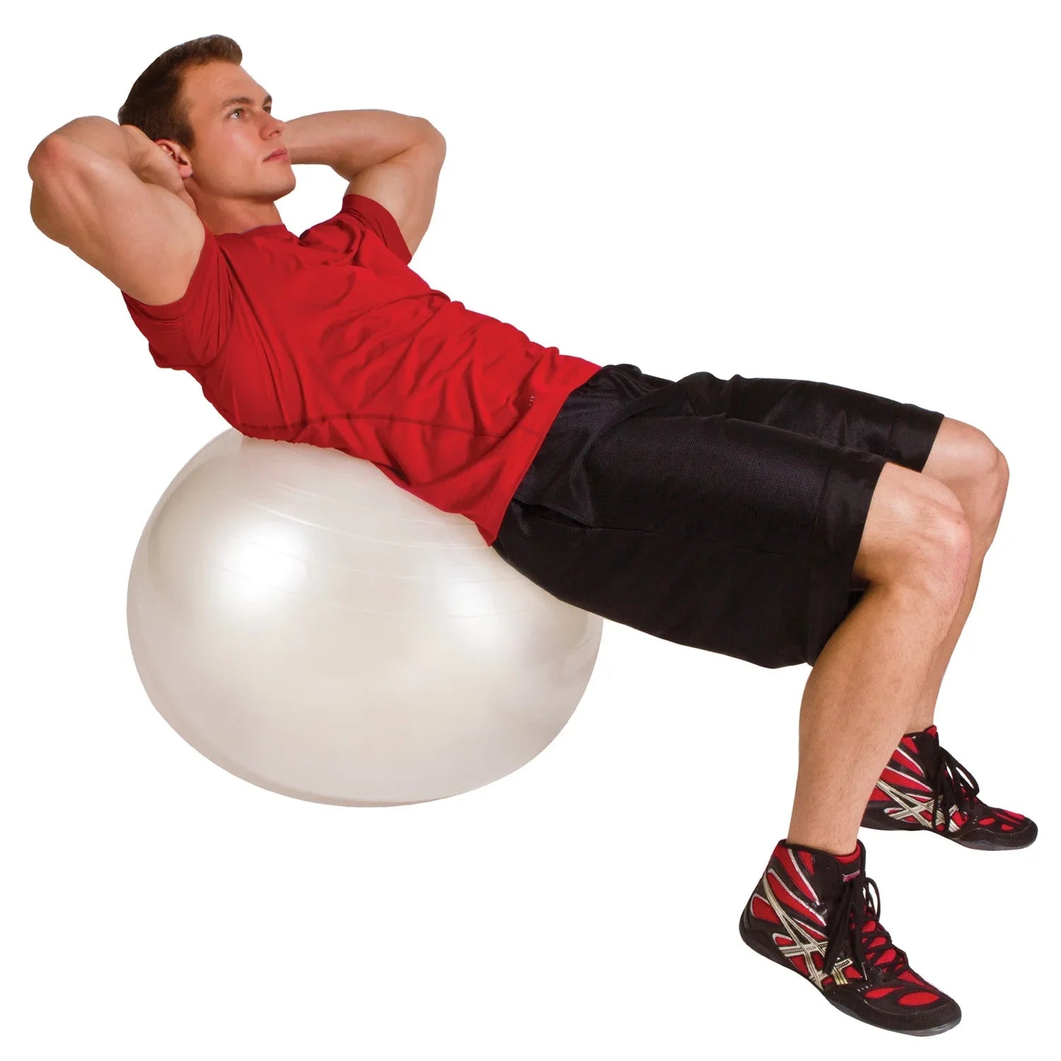 GoFit -65 Ball Exercise Ball with Pump (65 cm; White) and Omron -514C Full-Body Composition Monitor Black Bathroom Scale