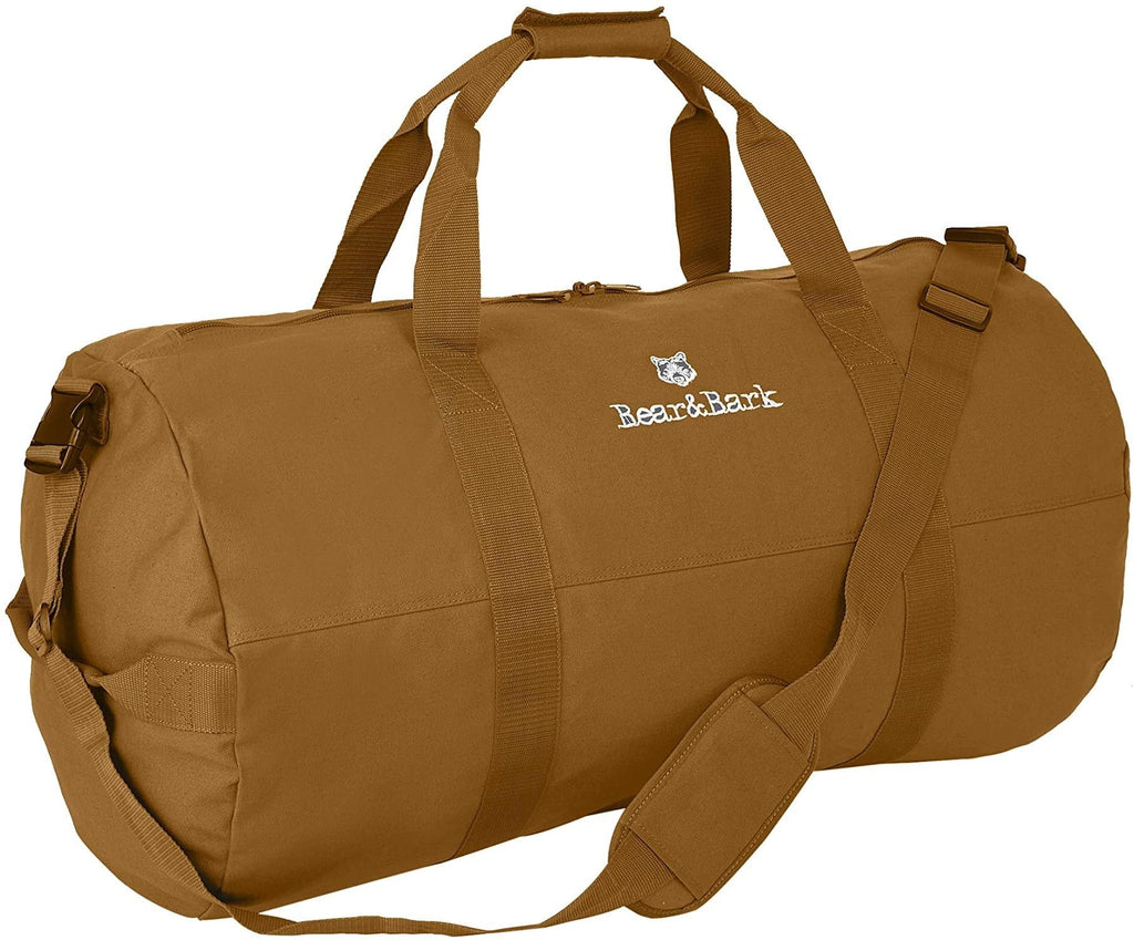 Very Large Duffle Bag  Desert Brown 38x20 - 195.6L - Canvas Military and Army Cargo Style Duffel Tote for Men and Women College Student, Gym, Backpacking, Travel Luggage and Storage Shoulder Bag
