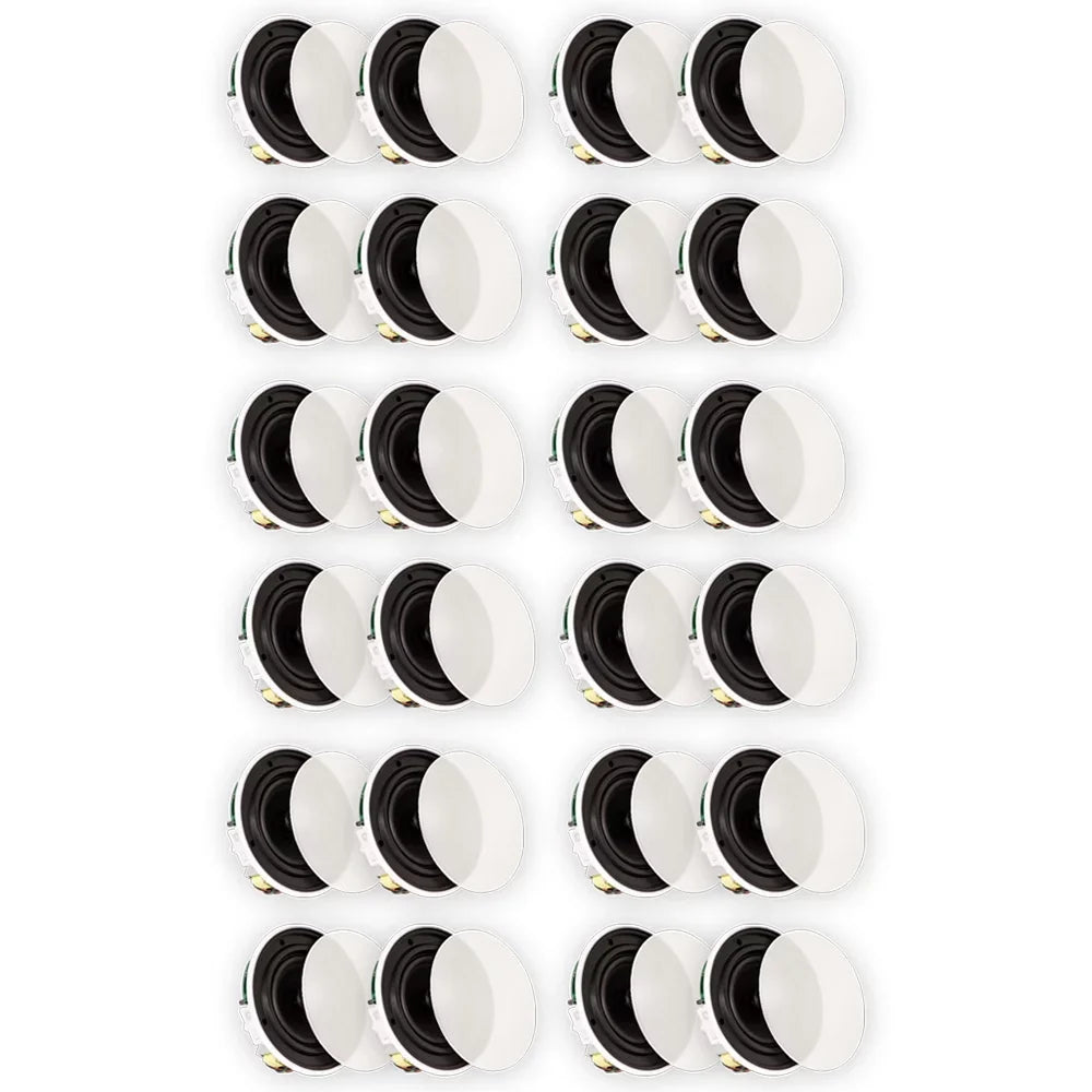Theater Solutions  Flush Mount 70 Volt Speakers with 6.5" Woofers In Ceiling 12 Pair Pack