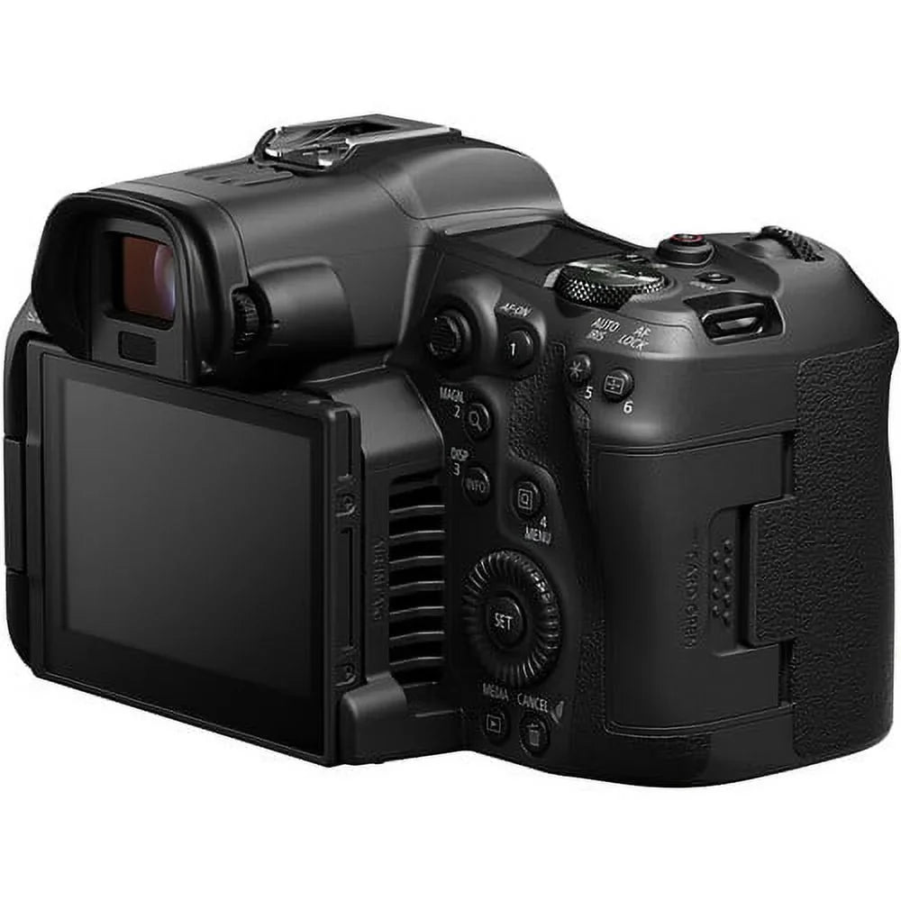 Canon    Mirrorless Cinema Camera (Body Only) and Mount Adapter -  Bundle + Deluxe Accessories Like Pro Microphone, High Power , 4-Pack Photo Editing Software and More