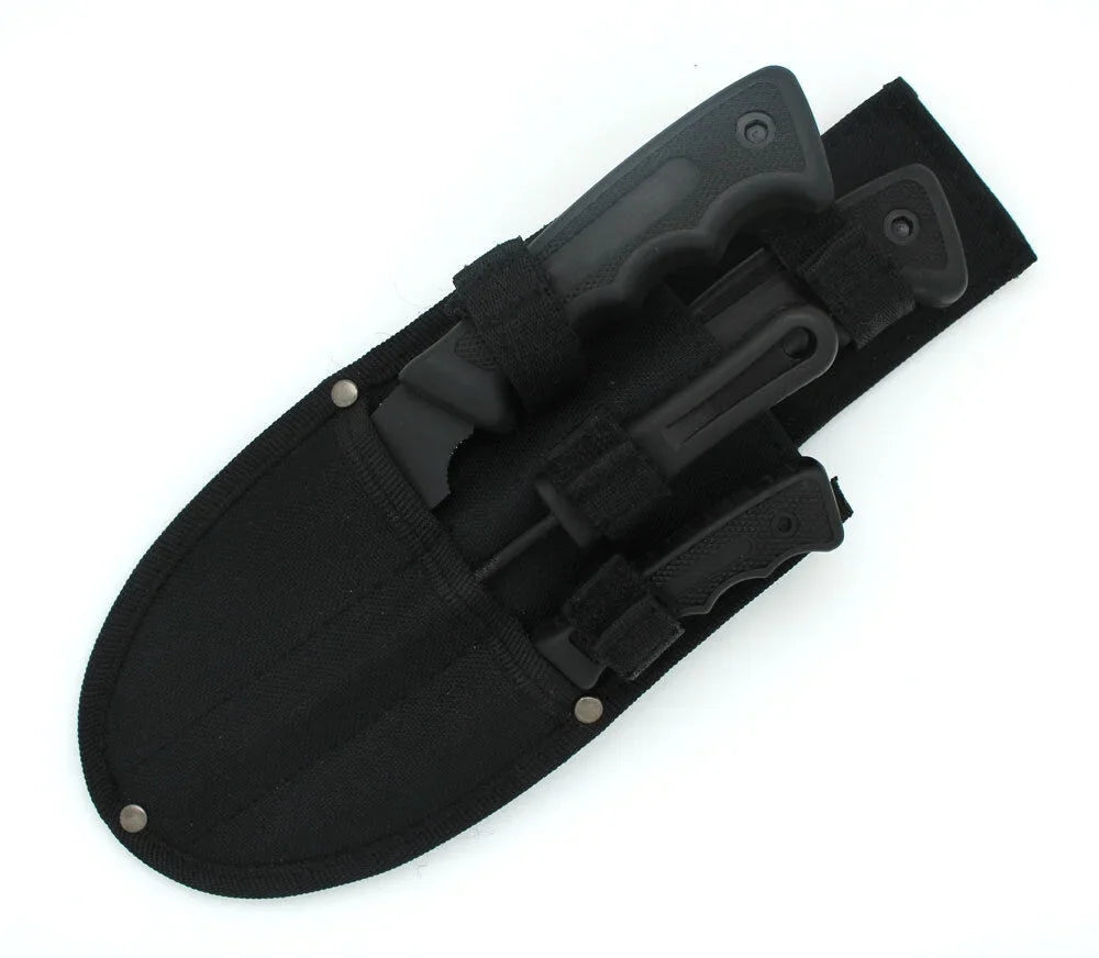Snake Eye Tactical Heavy Duty 5PC Big Game Hunting Knife Set Black