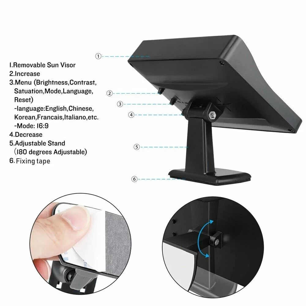 Wireless Car Backup Camera Rear View  Parking System Night Vision+ 4.3 Monitor