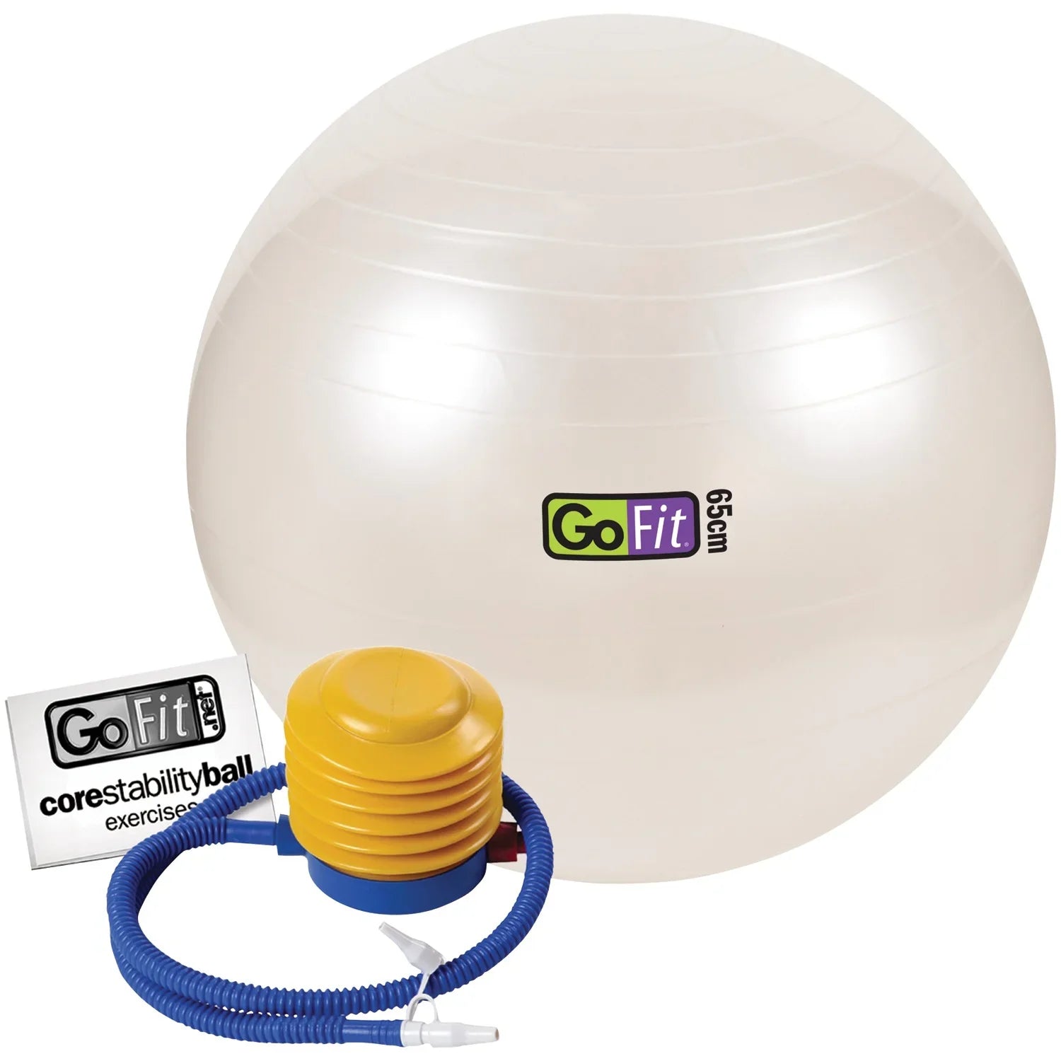 GoFit -65 Ball Exercise Ball with Pump (65 cm; White) and Omron -514C Full-Body Composition Monitor Black Bathroom Scale