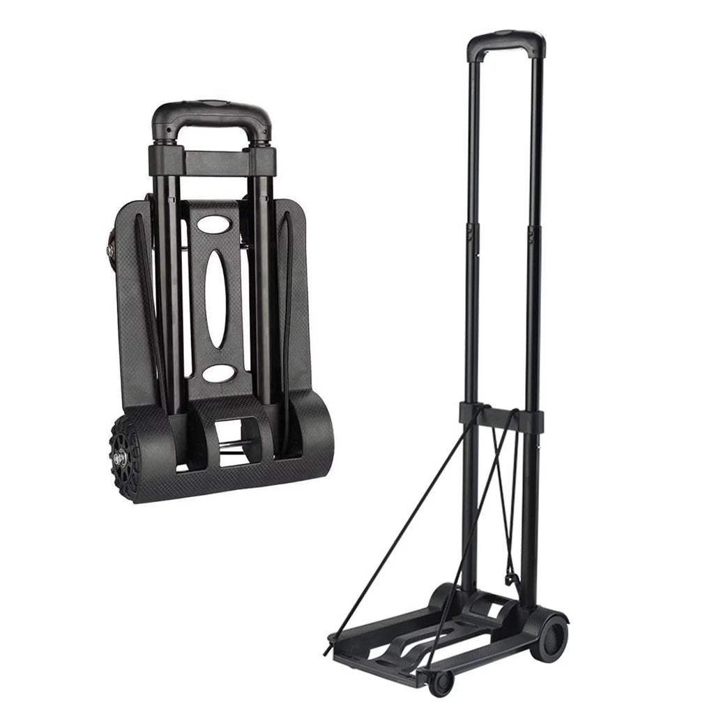 siisll Big Capacity Heavy Duty Folding Hand Truck Luggage Cart for Moving Lightweight Utility Cart for Luggage Folding Cart with Wheels Collapsible Platform Cart for Home, Office and Travel Use. Black
