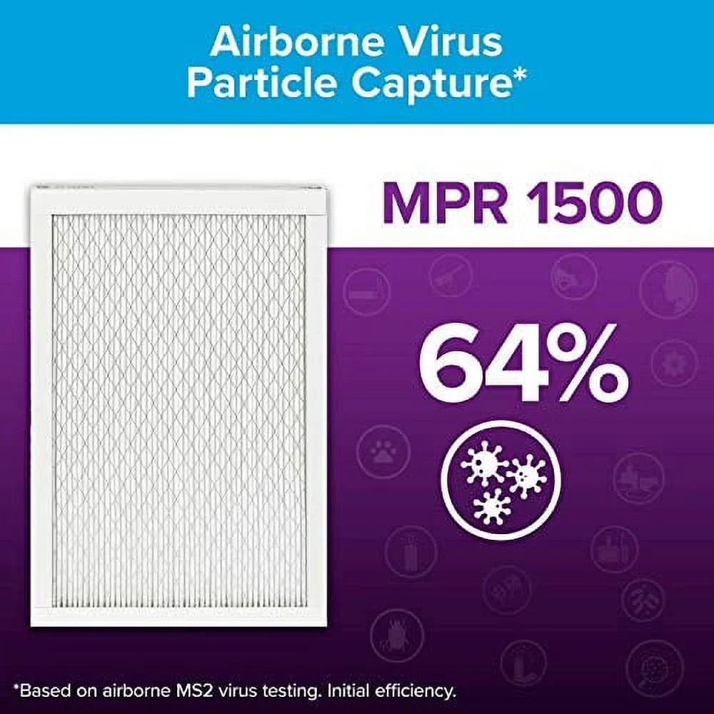 Filtrete 10x20x1,  Furnace Air Filter,  1500, Healthy Living Ultra Allergen, 6-Pack (exact dimensions 9.81 x 19.81 x 0.78)