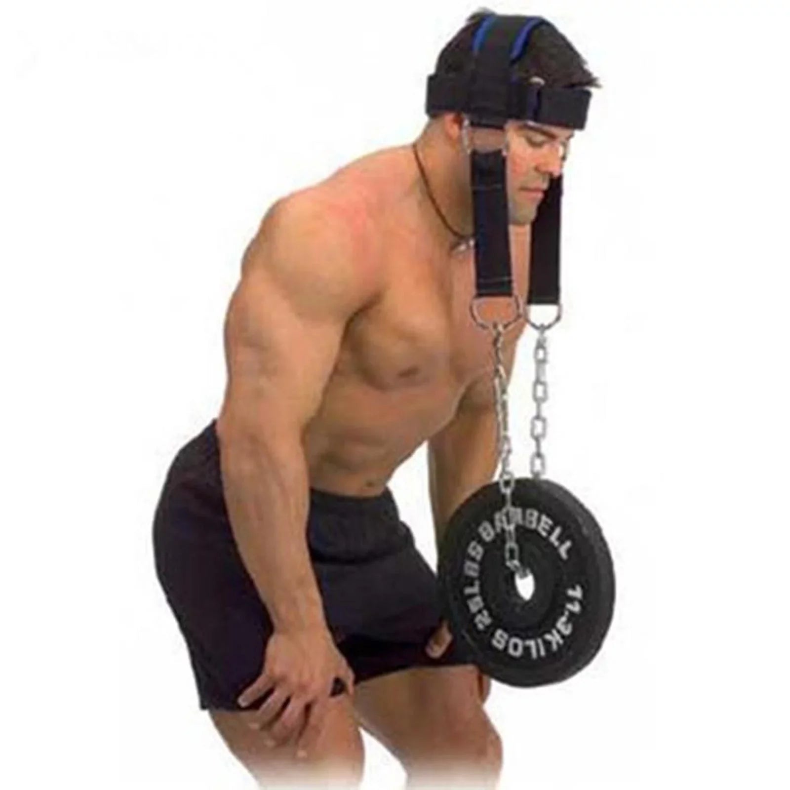 Head Harness Neck Strength Head Strap Weight Lifting Exercise Fitness Belt Workout for Boxing  Strong Neck Steel Chain Exerciser Strengthener