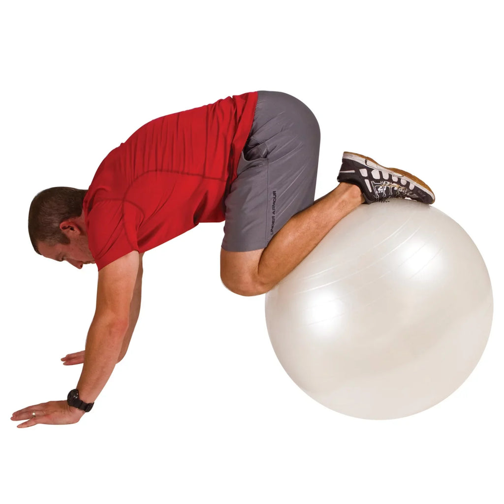 GoFit -65 Ball Exercise Ball with Pump (65 cm; White) and Omron -514C Full-Body Composition Monitor Black Bathroom Scale