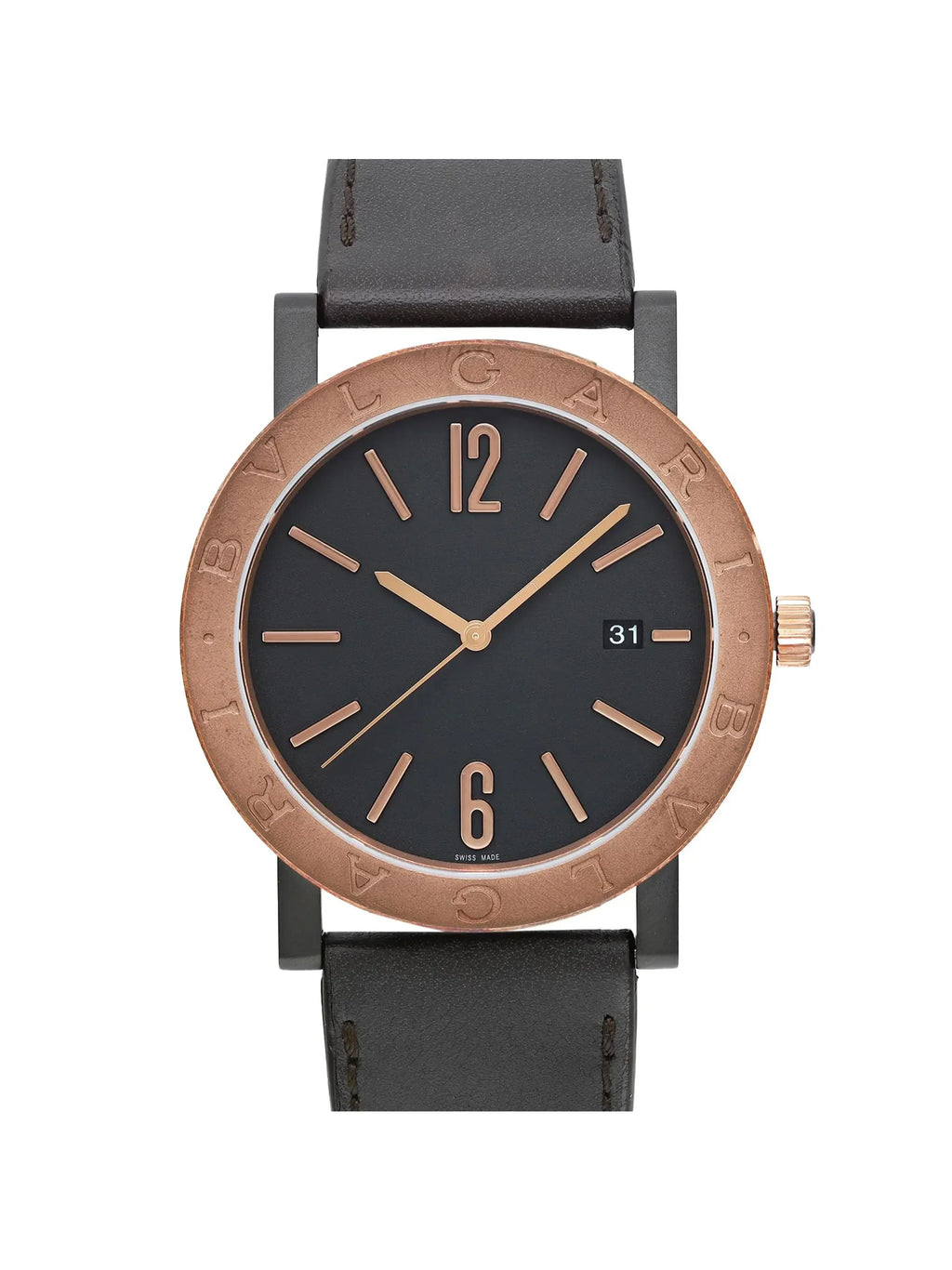 New Bvlgari Solotempo 41mm Steel Bronze Black Dial Automatic Men Watch 102931