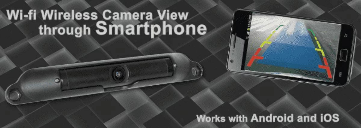 '- - Wireless Bar-Type License Plate Backup Camera, Viewable through Smartphone (works with iOS and Android)