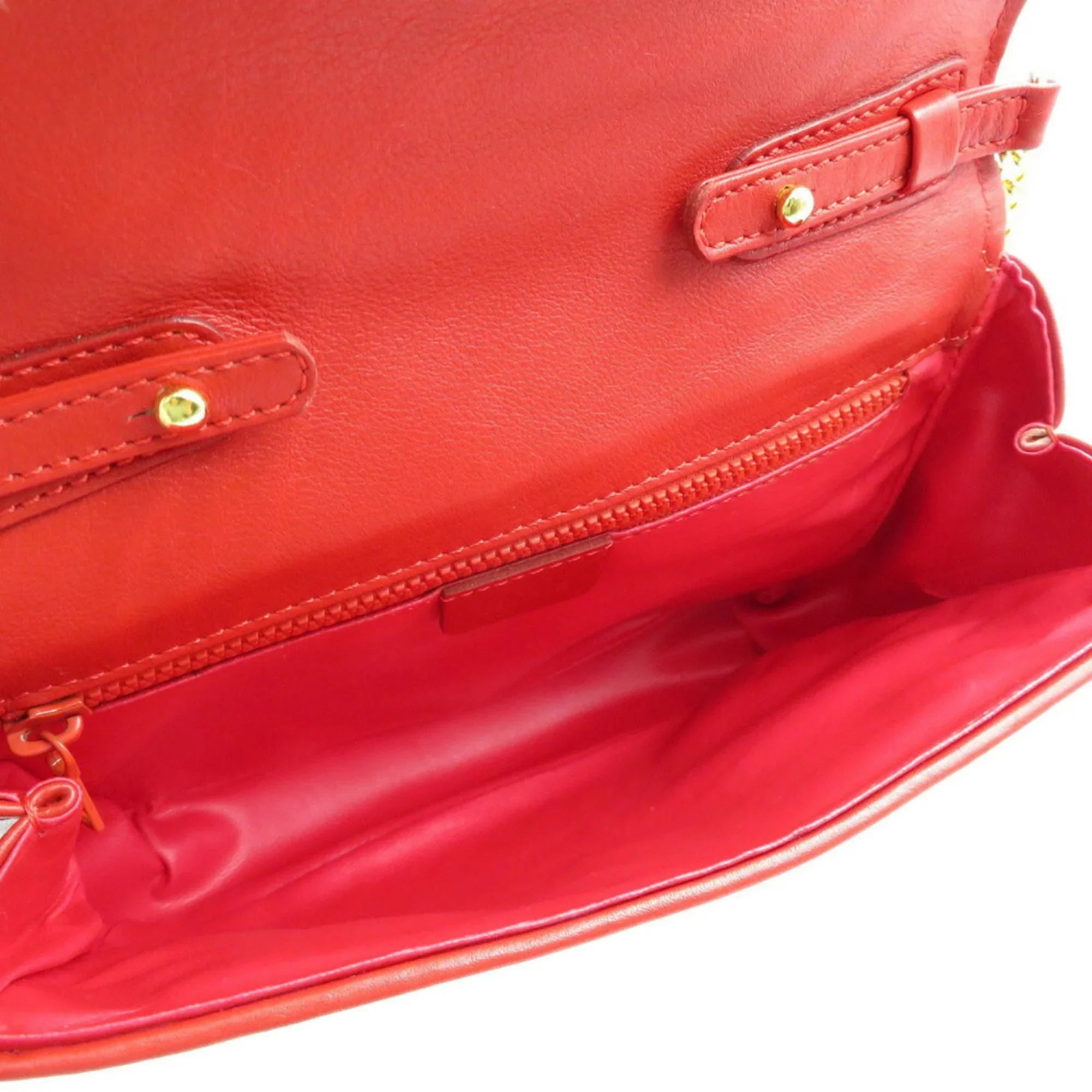 Pre-Owned Celine leather red chain shoulder bag (Good)