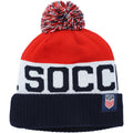 Men's Nike Navy/Red  Classic Stripe Cuffed Knit Hat with Pom