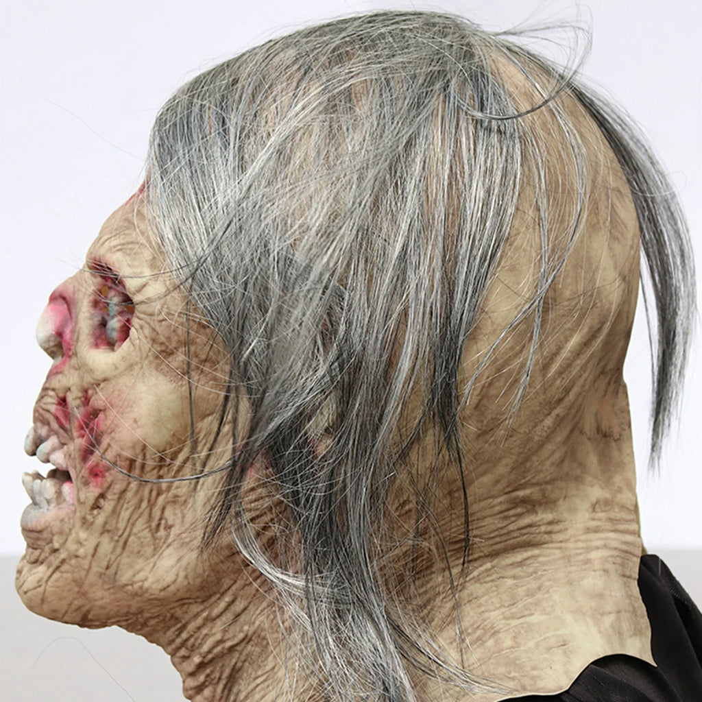 One opening Halloween Full Head Protector Injured Eye Face Zombie Headgear Realistic Breathable Scary Costume Props