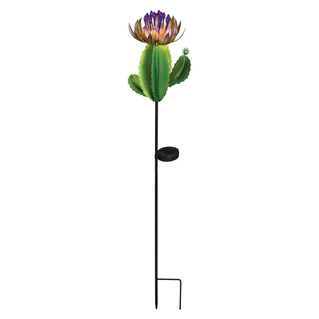 Regal Art  and  Gift 12498 - 35.5" Purple Barrel Cactus Garden Stake Solar  Light