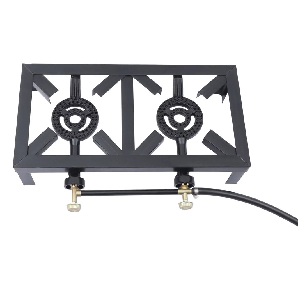 Fichiouy Propane Stove 2 Burner  Gas Stove with High-Pressure Adjustable Hose for Outdoor Camping