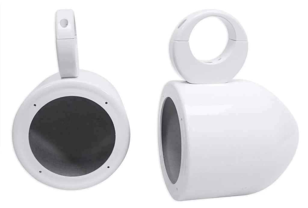 2) Rockville  5.25" 360° Swivel White Aluminum Surface Mount Speaker Pods