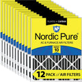 Nordic Pure 20x20x2 Pleated Air Filters  10 Pleated Plus Carbon 12 Pack