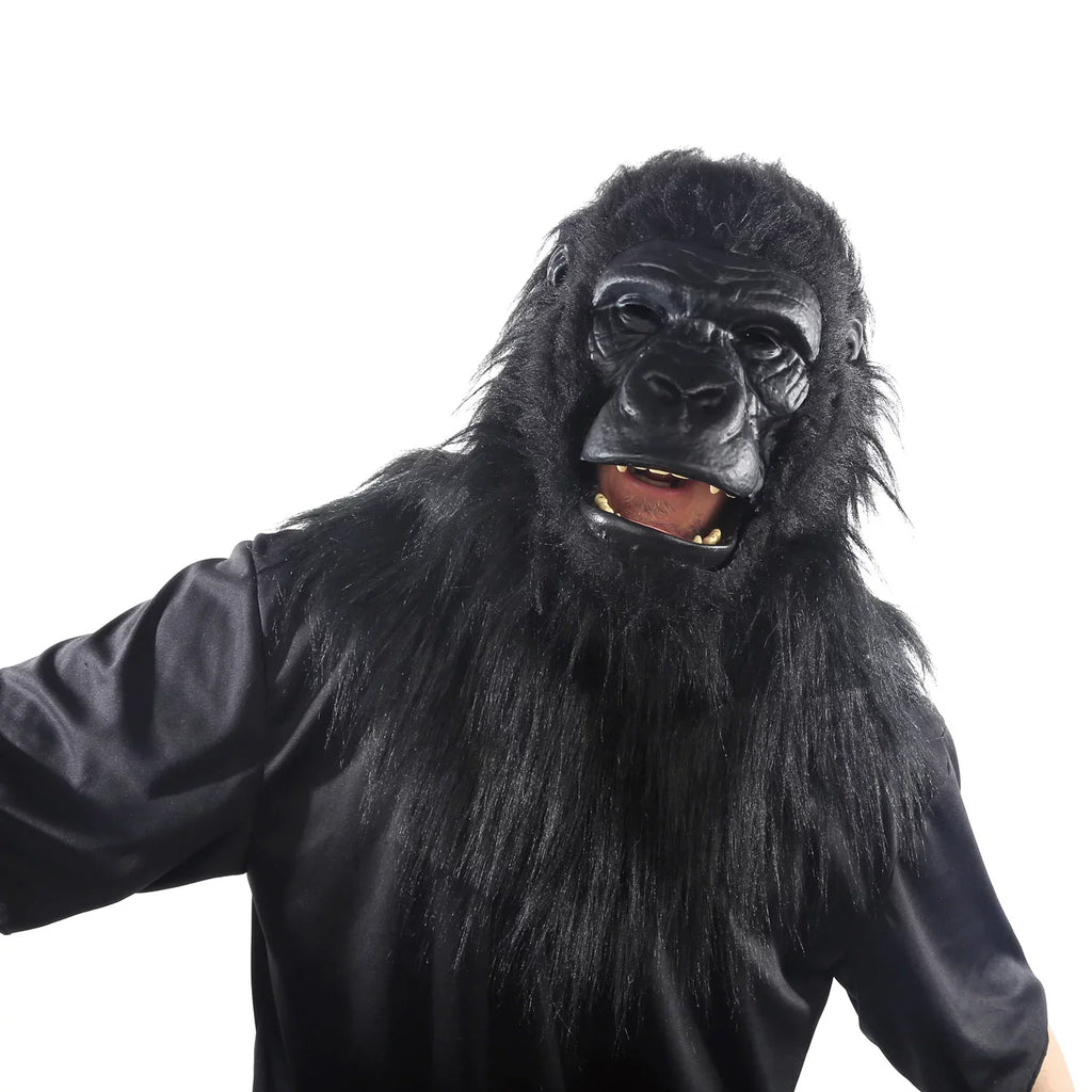 Halloween Adult Jaw-Motion Mask With Fur, Gorilla, Way To Celebrate