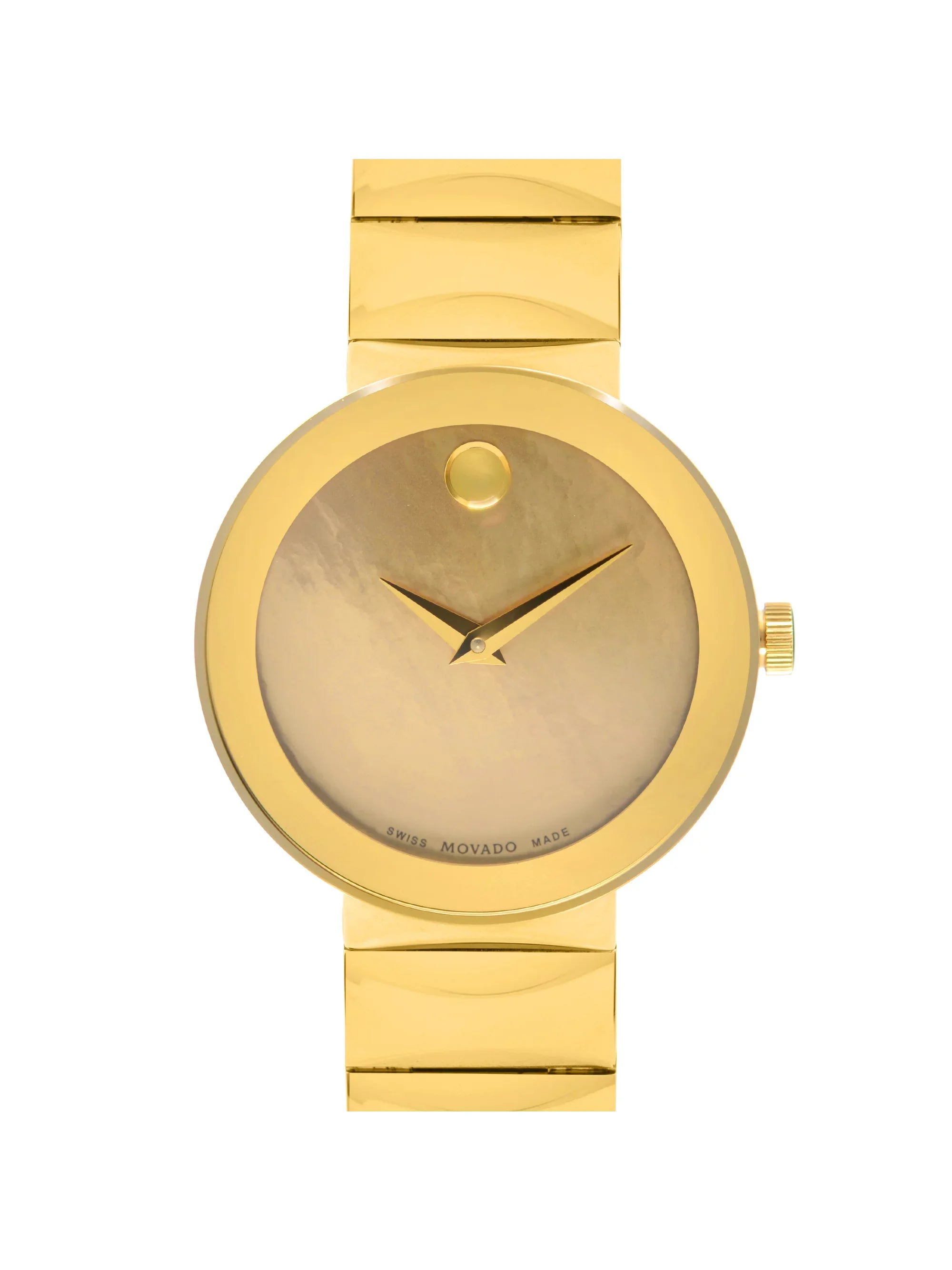 Movado Sapphire Museum 26mm Gold  Dial Steel Quartz Ladies Watch 0607049