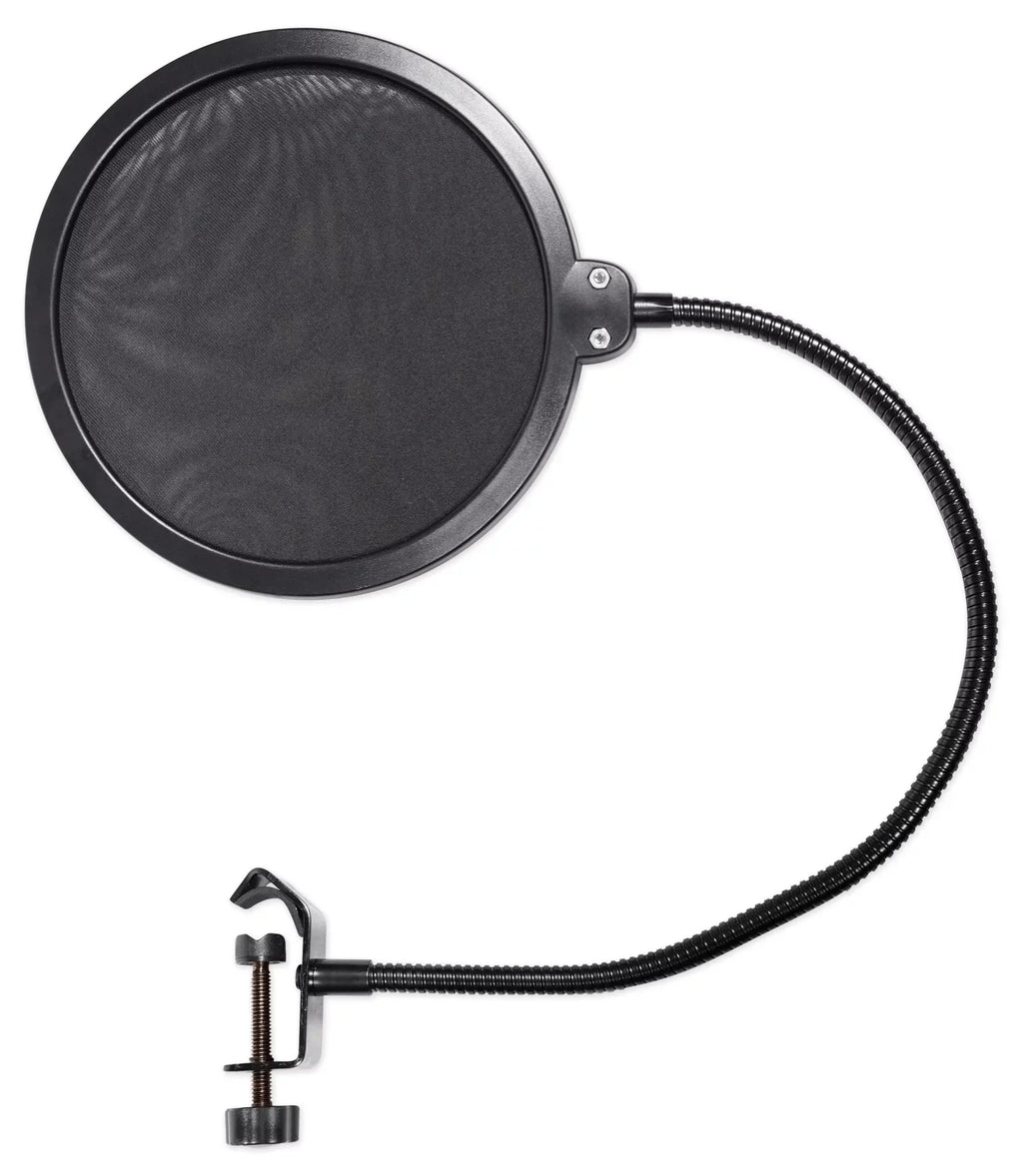 Rockville  Microphone Boom Arm Studio Podcast Mic Stand+Clamp+Pop Filter