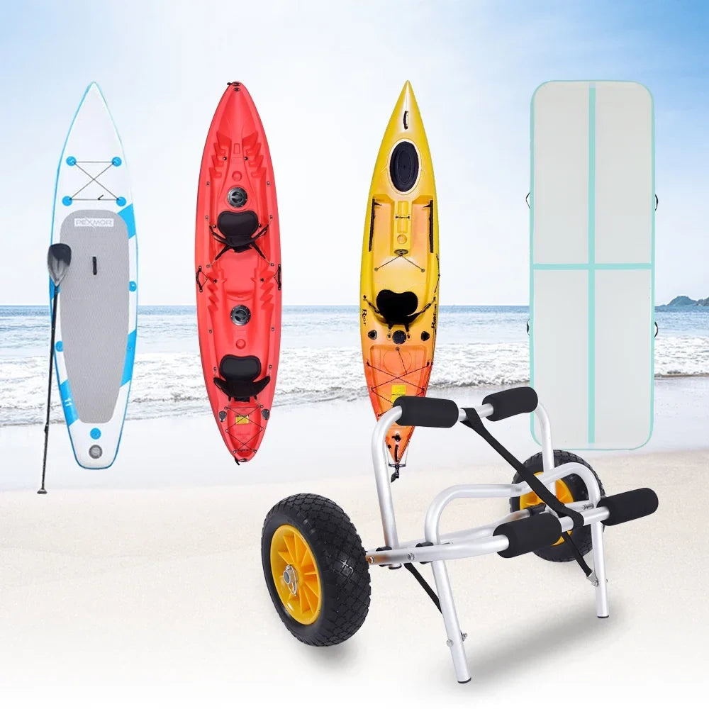Ktaxon Aluminum Alloy Canoeing Trailer Cart Kayak Dolly Boat Canoe Trolley with Wheels