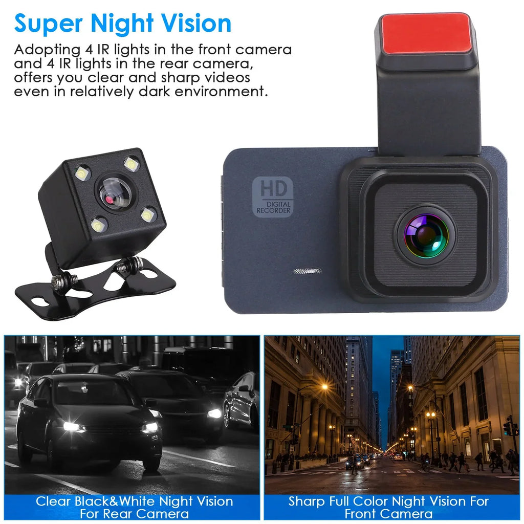 1080P Dual Lens Dash Cam, iMounTEK Universal Vehicle Driving Recorder, Car  with WiFi  -Sensor  Control Motion Detection Parking Monitor Night Vision