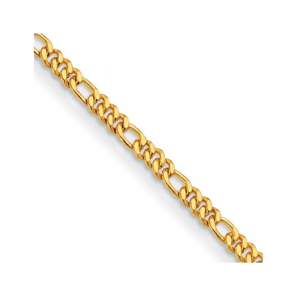 Auriga Fine Jewelry Mother's Day Gift 24k Yellow Gold Polished 4.8mm Solid Figaro 8" Chain Bracelet for Women