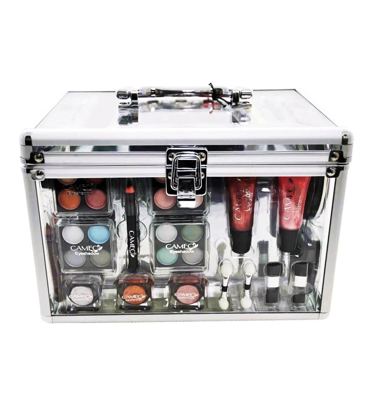 Cameo Carry All Trunk Professional Makeup BeautyMakeup Gift Set Kit with Reusable Aluminum Case