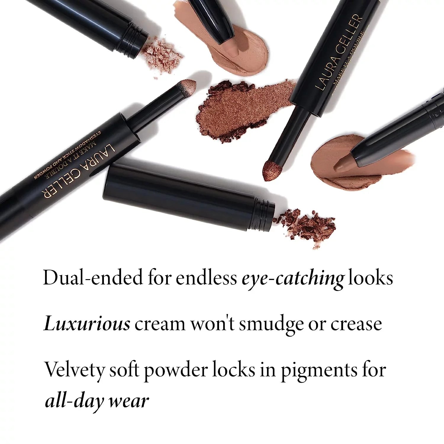 Make It  Double Dual-Ended Eyeshadow - Absinthe - Cream Eyeshadow Stick + Matching Powder Eyeshadow - Crease-Proof  and  Smudge-Proof