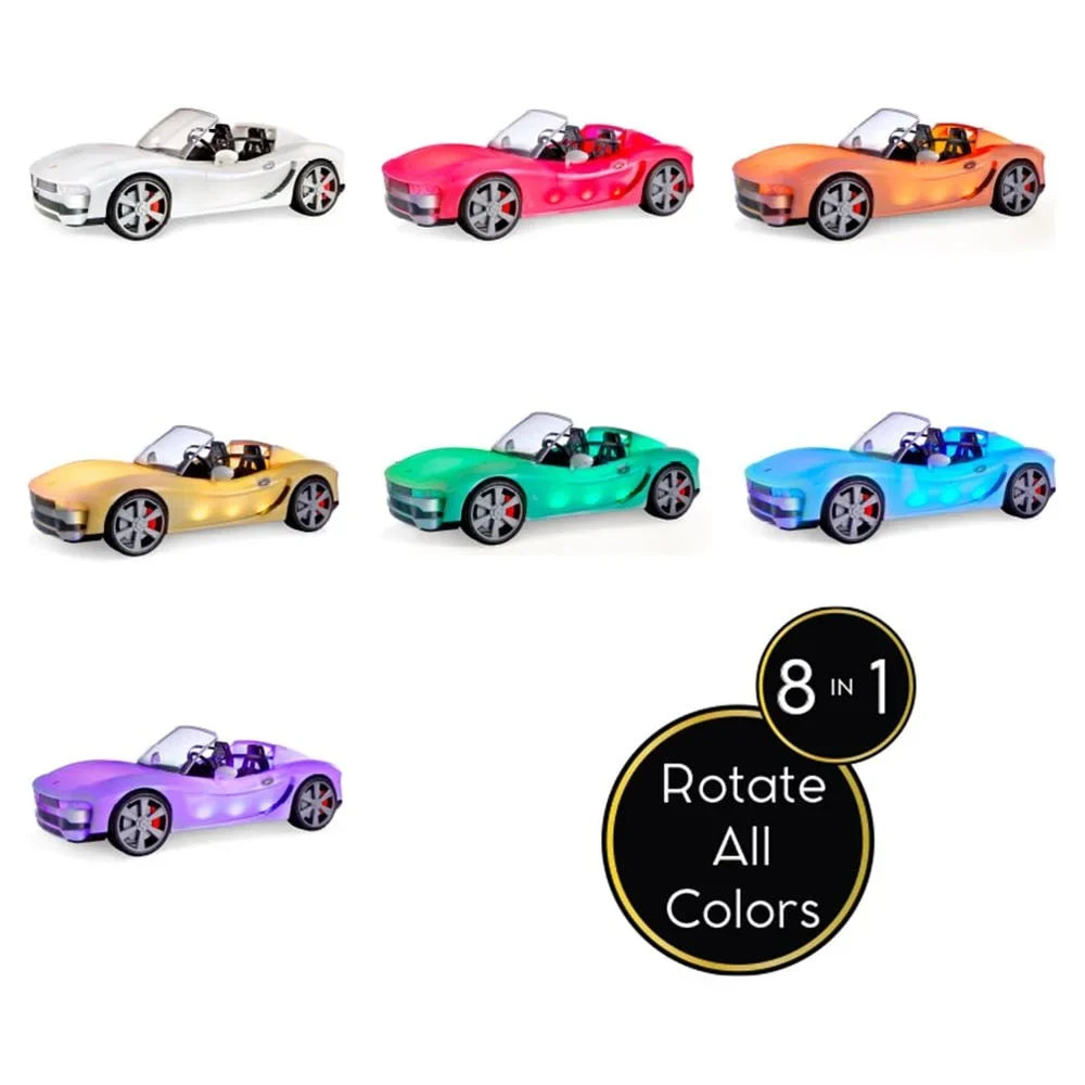 Rainbow High Color Change Car - Convertible Vehicle, 8-In-1 Light-Up, Multicolor, Fits 2 Fashion Dolls- Great Toy Gift for Girls Ages 6-12+